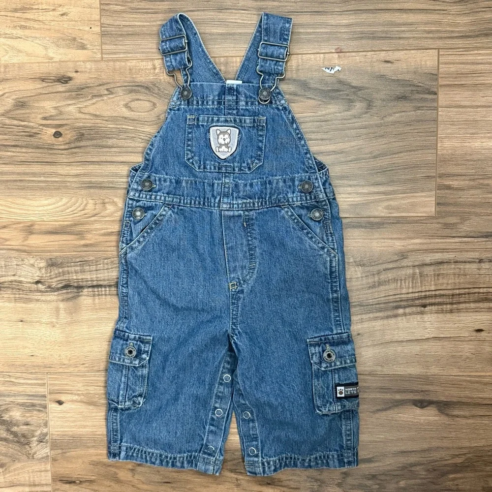 Carters Denim Blue Baby Toddler Overalls Size 9 Months